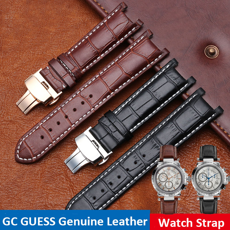 Smartwatch Guess - Karbowany skórzany pasek do zegarka 20*11mm